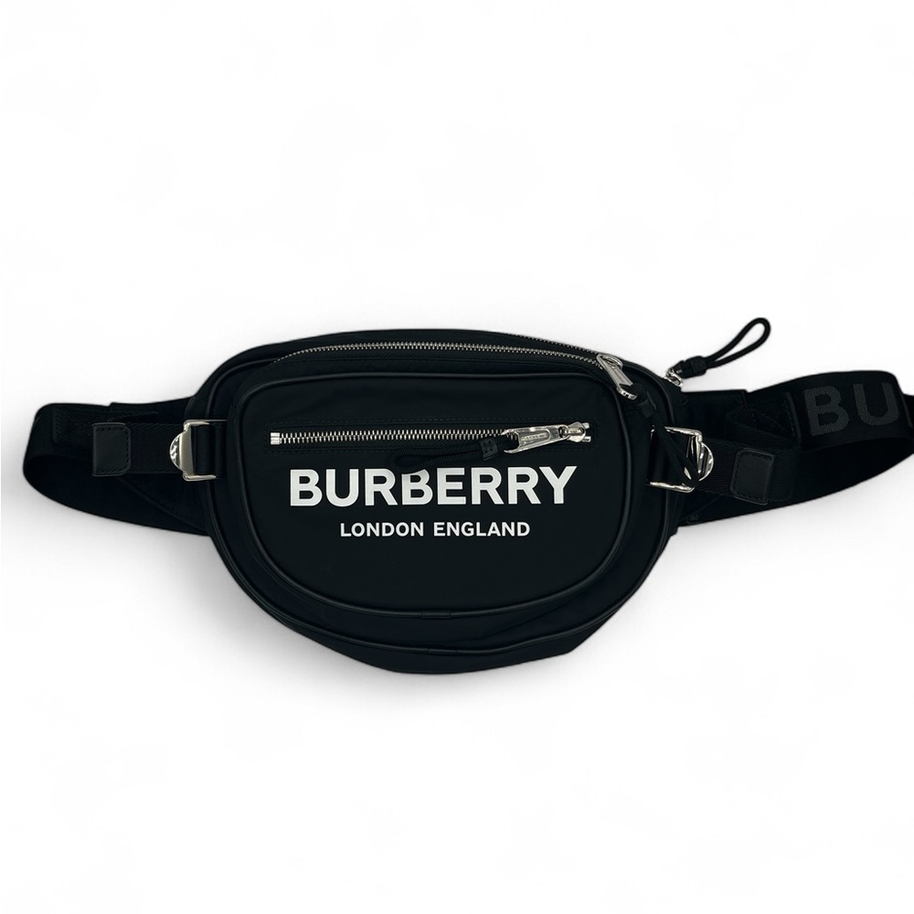 Burberry Logo Nylon and Leather Trim Cannon Crossbody Belt Bag (Unisex)